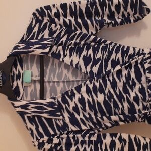 Wraparound Dress blue and white